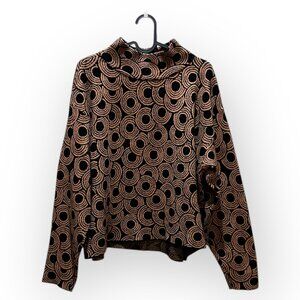 Anthropologie Maeve The Carys Mock-Neck Sweater Circular Pattern